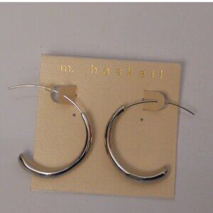Women Half Hoop Earrings Silver Tones Push Back Fasteners FASHION M HASKELL JEWE